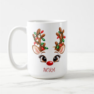 Personalisierter Weihnachts-Rentier-Becher Benut Kaffeetasse