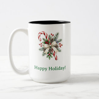 Personalisierter Weihnachts-Schleckerl-Tasse Zweifarbige Tasse