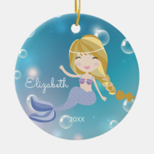 Personalisierter Weihnachts-Schmuck Hübsche Meerju Keramik Ornament