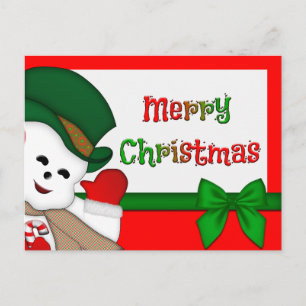 Personalisierter Weihnachts-Schneemann Postkarte