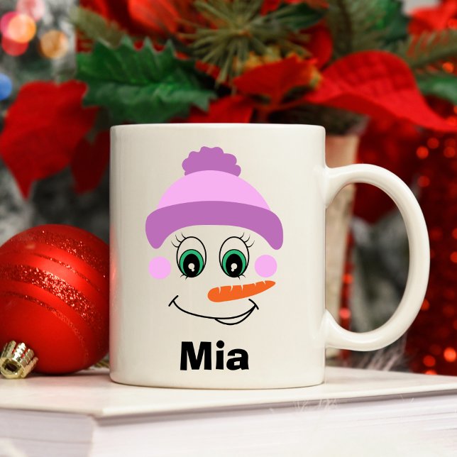 Personalisierter Weihnachts-Snowman-Hat-Individuel Kaffeetasse (Personalized Christmas Snowman Hat Custom Name Coffee Mug
)