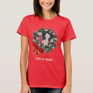 Personalisierter Weihnachts-Windhund-Kranz T-Shirt