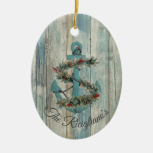 Personalisierter Weihnachtsanker Keramik Ornament