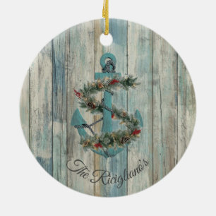 Personalisierter Weihnachtsanker Keramik Ornament