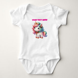 Personalisierter Weihnachtsanzug Unicorn Baby Body Strampler