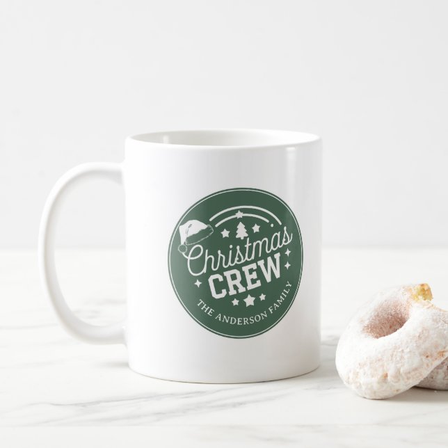 Personalisierter Weihnachtsaufkleber Kaffeetasse (Mit Donut)