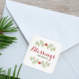 Personalisierter Weihnachtsaufkleber Quadratischer Aufkleber