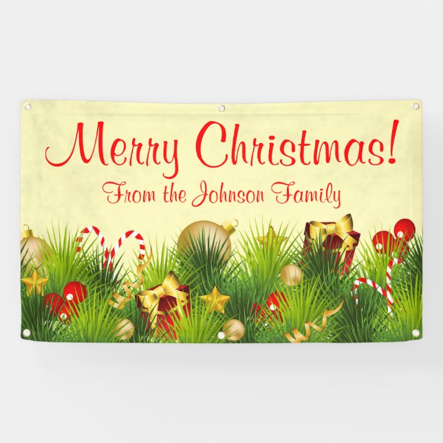 Personalisierter Weihnachtsbanner - Geschenke Orna Banner (Horizontal)