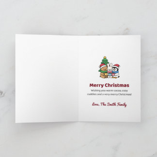 Personalisierter Weihnachtsbär Cocoa und Cuddles Karte