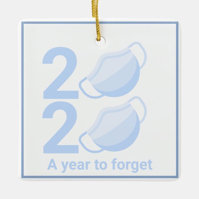 Personalisierter Weihnachtsbaum 2020 zur Pandemie Keramikornament (Vorderseite)