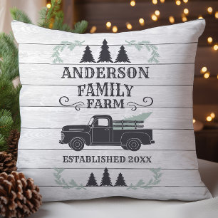 Personalisierter Weihnachtsbaum-Familienbauernhof Kissen