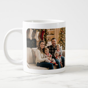 Personalisierter Weihnachtsbaum Familienfoto Jumbo-Tasse