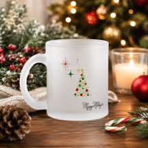 Personalisierter Weihnachtsbaum-Frostglas-Becher