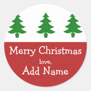 Personalisierter Weihnachtsbaum-Geschenk-Aufkleber Runder Aufkleber