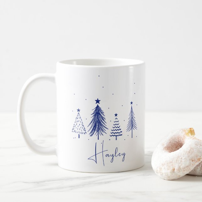 Personalisierter Weihnachtsbaum Kaffeetasse (Mit Donut)