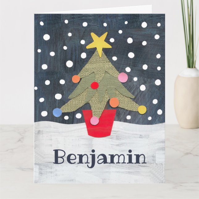 Personalisierter Weihnachtsbaum Karte (Vorderseite)