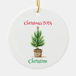 Personalisierter Weihnachtsbaum Keramik Ornament