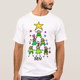 Personalisierter Weihnachtsbaum Kinder T-Shirt