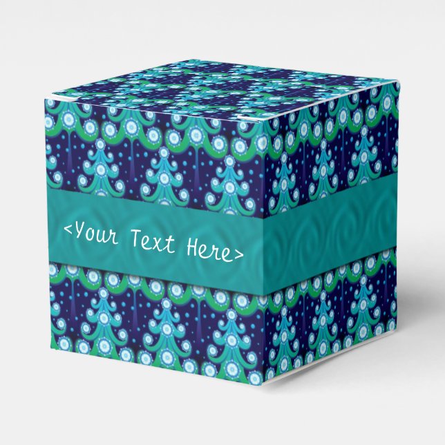 Personalisierter Weihnachtsbaum Muster Cube Favor  Geschenkschachtel (Vorderseite)