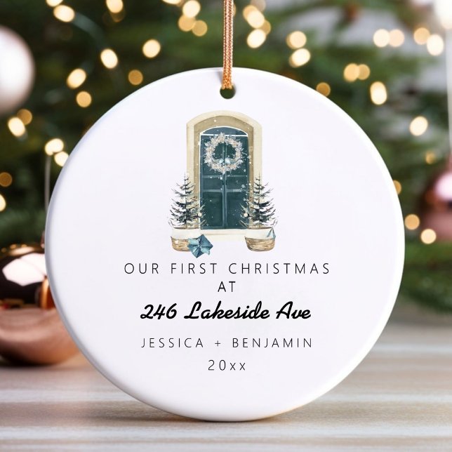 Personalisierter Weihnachtsbaum New Zuhause Holida Keramik Ornament (Personalized Christmas Tree New Home Holiday Ceramic Ornament)