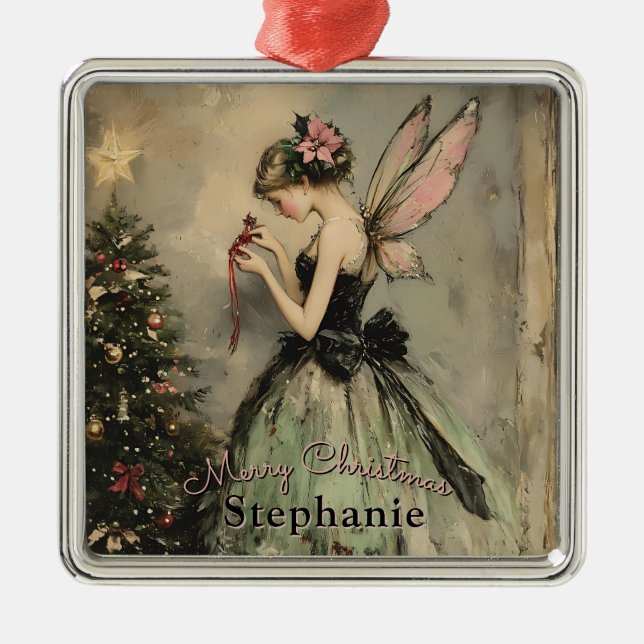 Personalisierter Weihnachtsbaum Ornament Aus Metall (Vorne)