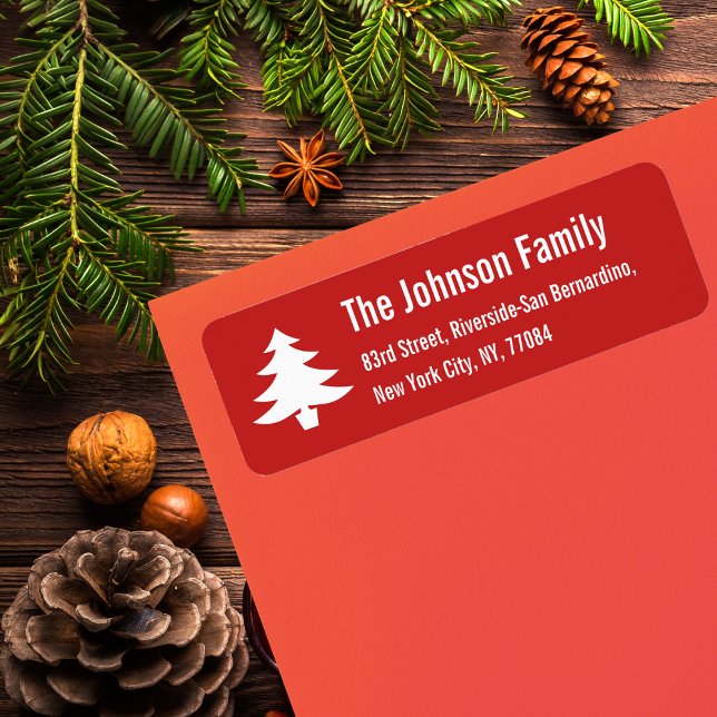 Personalisierter Weihnachtsbaum Rücksendeadresse (Personalized Holiday Christmas Tree Return Address Label)
