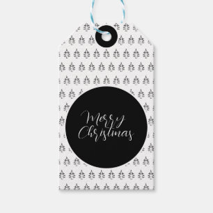 Personalisierter Weihnachtsbaum Schwarz und Weiß Geschenkanhänger