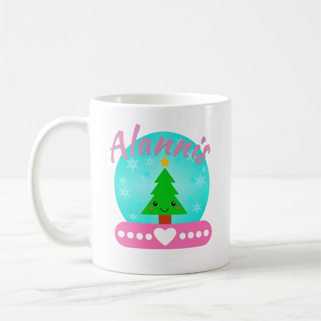 Personalisierter Weihnachtsbaum und Herz Kaffeetasse (Links)