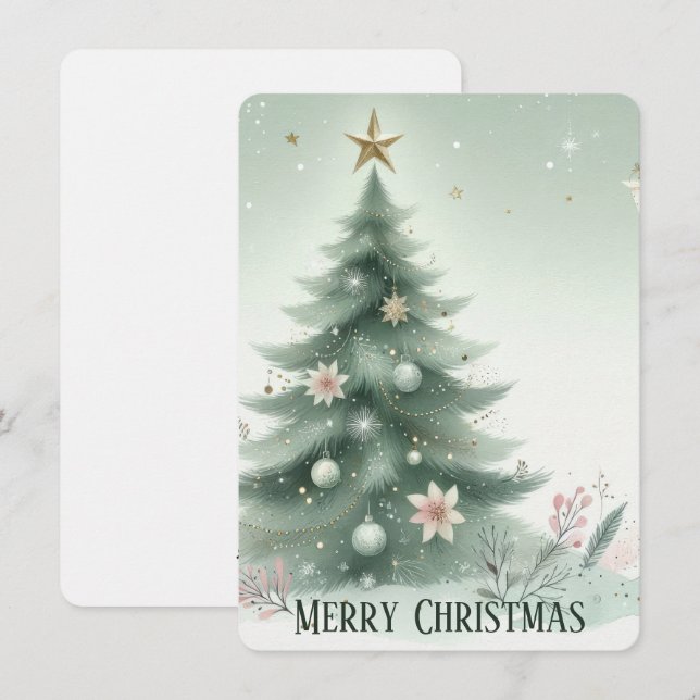 Personalisierter Weihnachtsbaum - Weihnachtskarte Feiertagskarte (Vorne/Hinten)