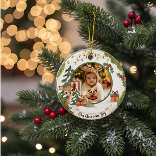 Personalisierter Weihnachtsbaumanhänger Fotogesc Keramik Ornament
