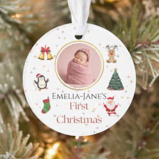 Personalisierter Weihnachtsbaumanhänger für Babys Ornament