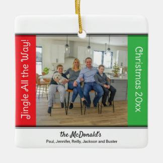 Personalisierter Weihnachtsbaumanhänger 'Jingle Al Keramikornament