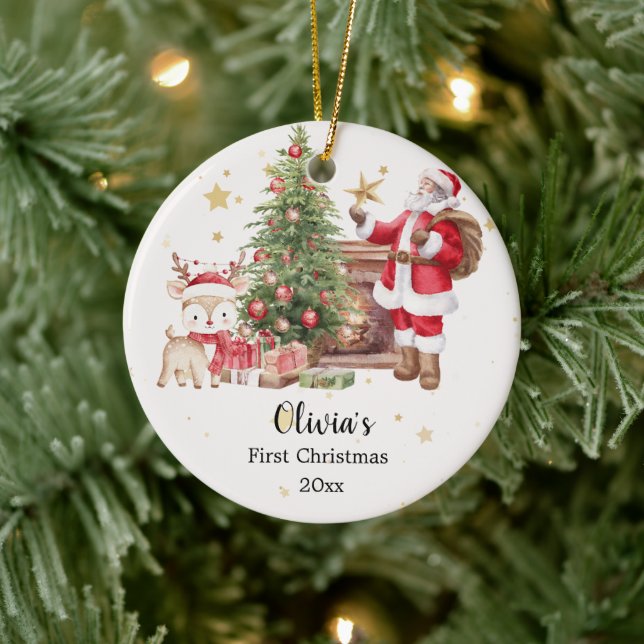 Personalisierter Weihnachtsbaumanhänger - Weihnach Keramik Ornament (Baum)