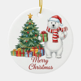 Personalisierter Weihnachtsbaumschmuck Eisbär - Fr Keramik Ornament