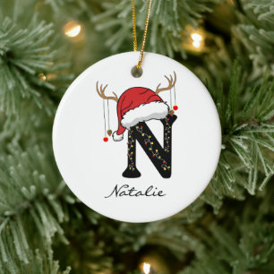Personalisierter Weihnachtsbaumschmuck für die Fam Keramik Ornament