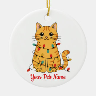 Personalisierter Weihnachtsbaumschmuck für Katzen Keramik Ornament