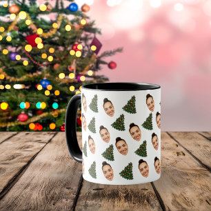 Personalisierter Weihnachtsbecher mit Ihrem Gesich Tasse