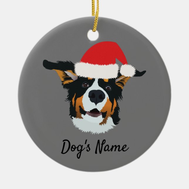 Personalisierter Weihnachtsberner Keramik Ornament (Vorne)