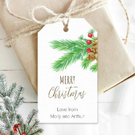 Personalisierter Weihnachtsblättertag Geschenkanhänger