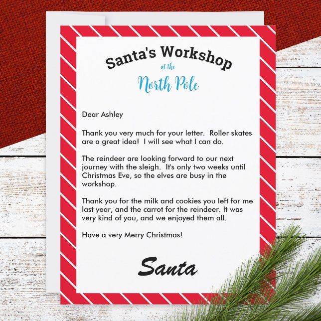 Personalisierter Weihnachtsbrief Antwort vom Weihn (A magical letter from Santa to your child, personalized with your own text and child's name)