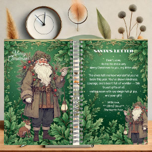 Personalisierter Weihnachtsbrief Santa Nordpol Grü Notizbuch