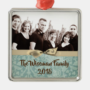 Personalisierter WeihnachtsDamaske Winte FOTO Orna Ornament Aus Metall