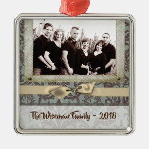 Personalisierter WeihnachtsDamaske Winte FOTO Orna Ornament Aus Metall