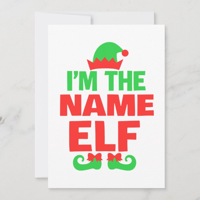 Personalisierter Weihnachtself Einladung (Vorderseite)