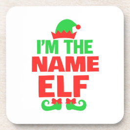 Personalisierter Weihnachtself Getränkeuntersetzer