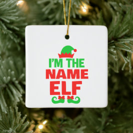Personalisierter Weihnachtself Keramikornament