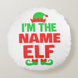 Personalisierter Weihnachtself Rundes Kissen