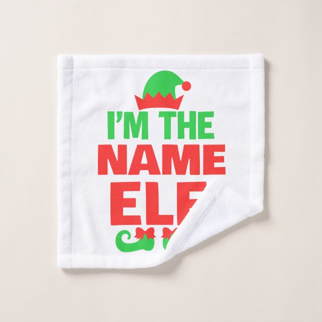 Personalisierter Weihnachtself Waschlappen (Waschlappen)