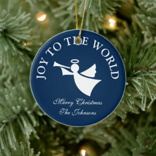 Personalisierter Weihnachtsengel-Baumschmuck Keramikornament
