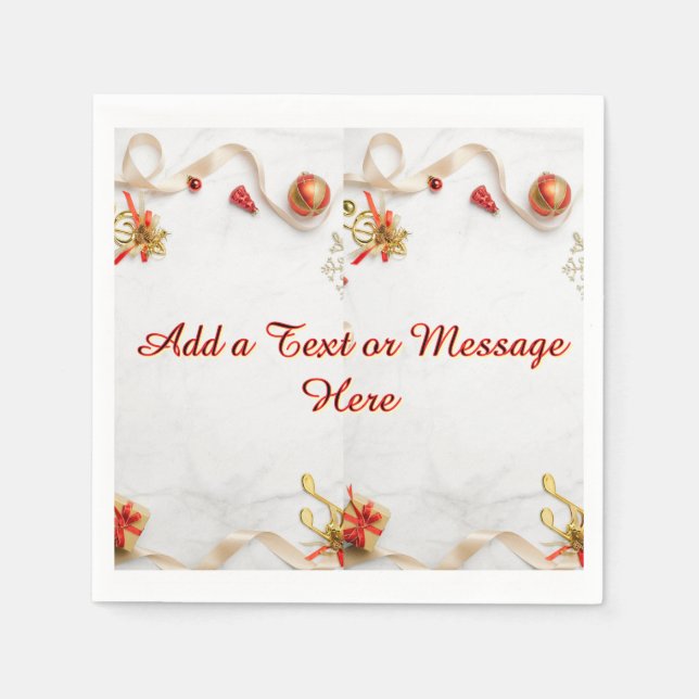 Personalisierter Weihnachtsfeier-Tisch  Serviette (Vorderseite)